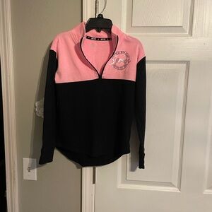 Pink and Black Kid's Quarter-Zip Top